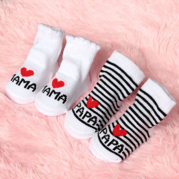 

love mama papa letter infant slip-resistant floor for girls cotton newborn toddler socks baby accessories, Pink;yellow