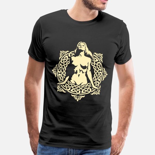 

голая девушка на кельтский patterns t shirt мужчины печать с коротким рукавом s-xxxl нормального графического юмор summer outfit рубашка, White;black