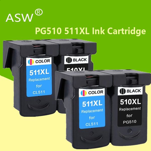 

ink cartridges 4pcs pg510xl cl511xl cartridge for canon pg510 cl511 mp240 mp250 mp260 mp280 mp480 mp490 ip2700mp499