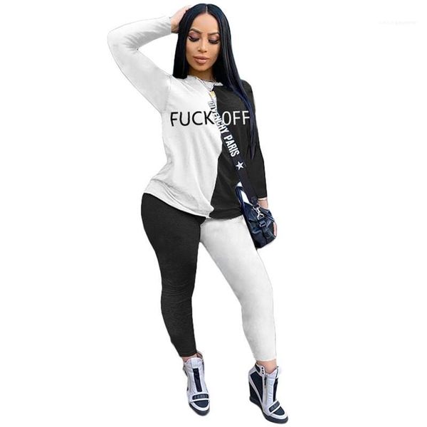 

clothing 2 piec women designer tracksuits fashion natural color panelled tracksuits casual letter pattern long sleeve long pants women s, Gray