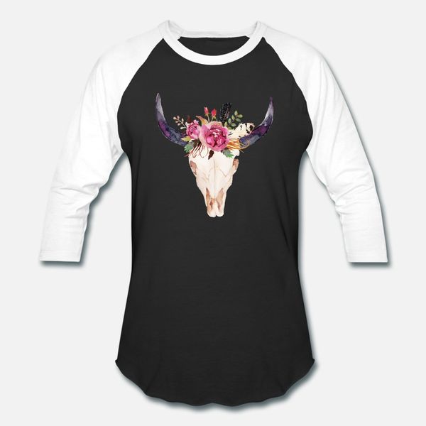 

flower cow skull cow boho funny christmas cow t shirt men custom 100% cotton s-3xl leisure loose fashion spring autumn unique shirt