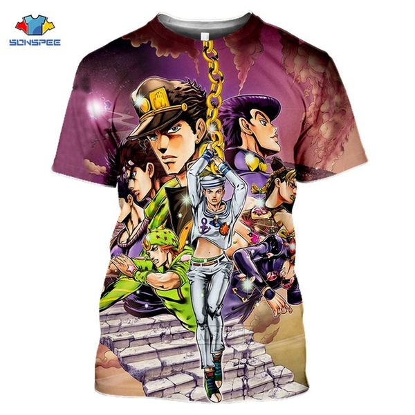 

jojos bizarre adventure vintage aesthetic men summer japan anime sport 3d print shirts hentai hippie plus size men clothing