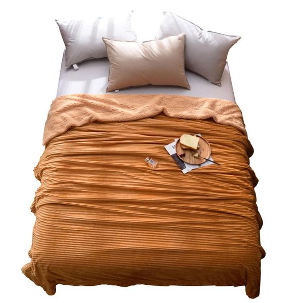 

double side flannel fleece blanket winter soft thick sherpa throw blanket for sofa bed couch home textile product