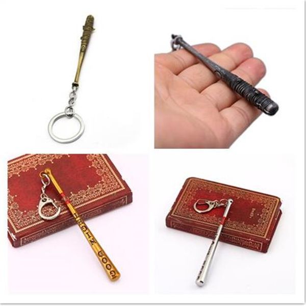 

hsic keychain suicide squads metal baseball bat ball negan lucille key ring valentines men jewelry chaveiro hc12615, Silver