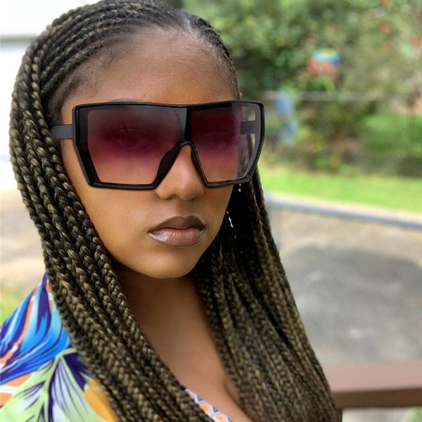 

oversized sunglasses women 2020 gradient clear shades trendy sunglasses woman big glasses female oculos, White;black