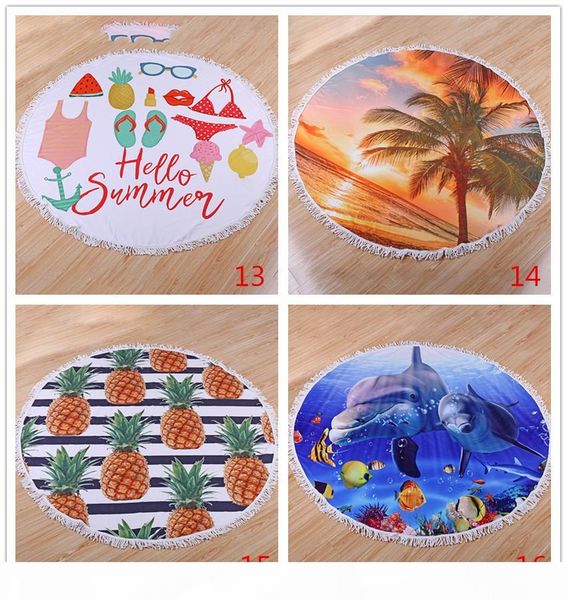 

2018 fashion round beach towel with tassels microfiber good quality folk-custom style beach picnic blanket beach shawls for women, Blue;gray