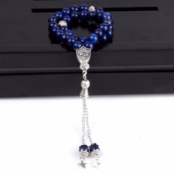 

charm bracelets wholesale men rosary bracelet 33 prayer beads natural stone round lapis lazuli tiger eye tasbih for women jewelry handmade, Golden;silver