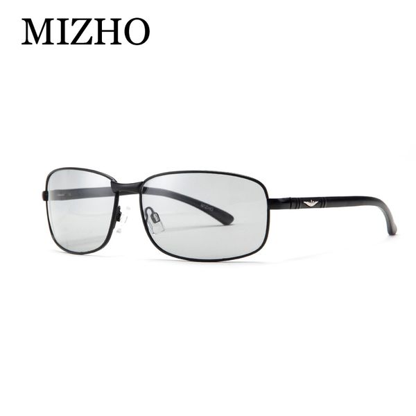 

mizho all-weather snow light pchromic sunglasses men polarized night vision rectangle driver glasses for men transparent, White;black