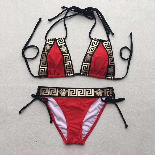 

women bikinis with branded patterns summer designer swimwear for lady designer bathing suit one-piece suit backless beachwear s-xl