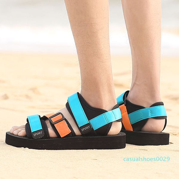 

youyedian 2019 men sandals mixed color flat shoes summer beach sandals men thick bottom casual shoes sandale homme c29, Black