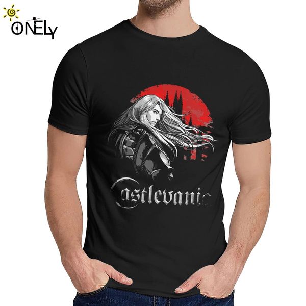 

man t-shirt castlevania vampires horror hunting 70s 80s video game anime 100% cotton stylish round neck cartoon print t shirt