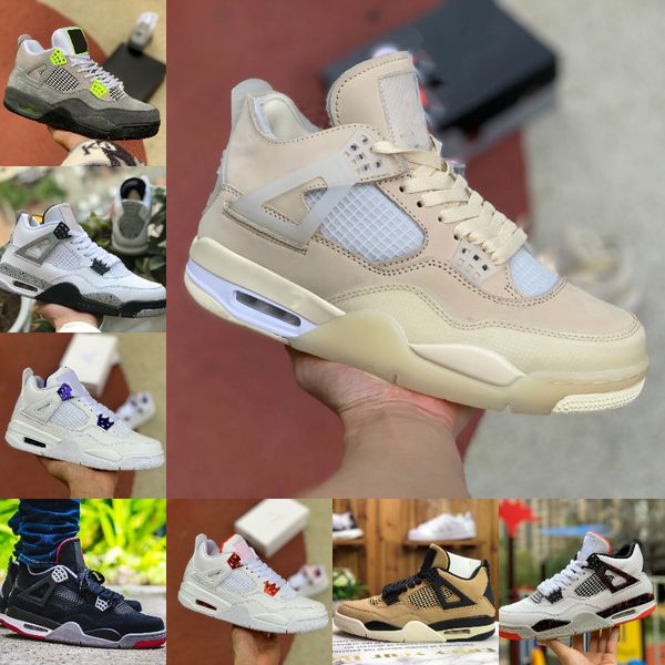

2020 cream sail black cat white pale citron cement men 4 4s basketball shoes cactus jack raptors fear royalty pure money trainers sneakers