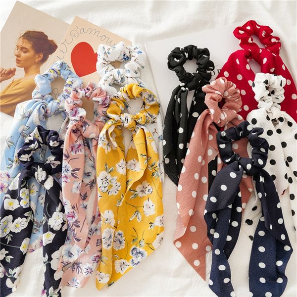 

sweet style hairband streamer fresh long hair ring scrunchie new female european american hair ties little hair accessories vt1416