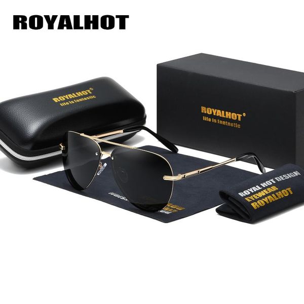 

royalmen women polarized alloy oval frame sunglasses driving sun glasses shades oculos masculino male 900163, White;black