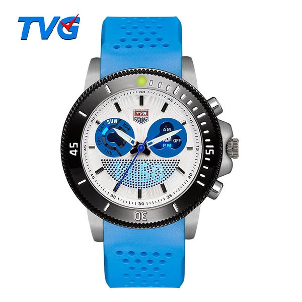 

tvg men outdoor sport digital watch fashion student multifunctional wristwatch women led watch waterproof relogio masculino, Slivery;brown