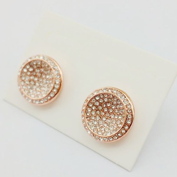 

new york stylist earrings pave diamonds round ear stud women fully jewelled earrings famous m jewelries1, Golden;silver