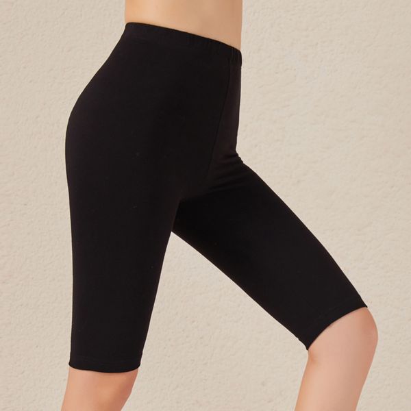 

women thin fitness short pants casual ladies slim pants high-waist summer bottom knee-length black shorts streetwear, White;red