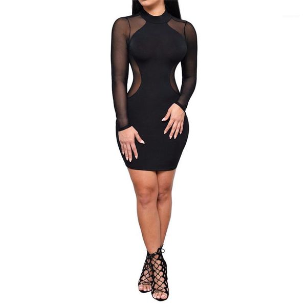 

color bodycon dress female one piece dress spring summer long sleeve dress for woman womens designer solid, Black;gray