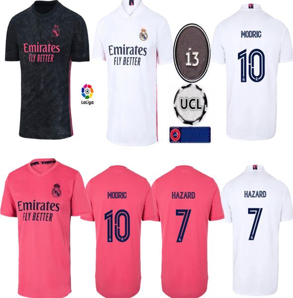 

new hazard 20 21 real madrid home soccer jersey ascensio 2020 2021 ronaldo benzema bale kroos ramos modric isco navas marcelo football shirt, Black;yellow