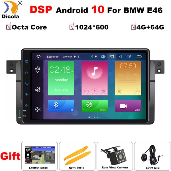 

octa core dsp 9" ips 4g+64g android 10 car radio gps navigation for e46 m3 rover 3 series multimedia dvd stereo fm rds obd2 car dvd