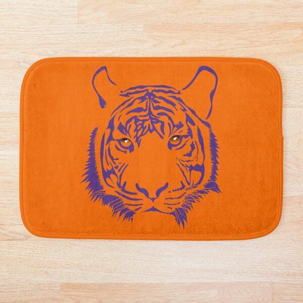 

Tiger Eyes | Clemson | Orange Gameday Dress Bath Mat 3d Pattern Print Bath Mats Anti Slip Soft Washable Bathroom Mat