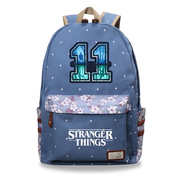 

leather luggage tagstrangerthings strange story backpack campus student canvas schoolbag creative customization of individual character 1 pu
