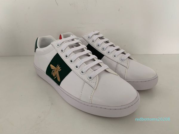 

new arrival fashion men women casual ace shoes designer sneakers designer shoes genuine leather bee embroidered r08, Black