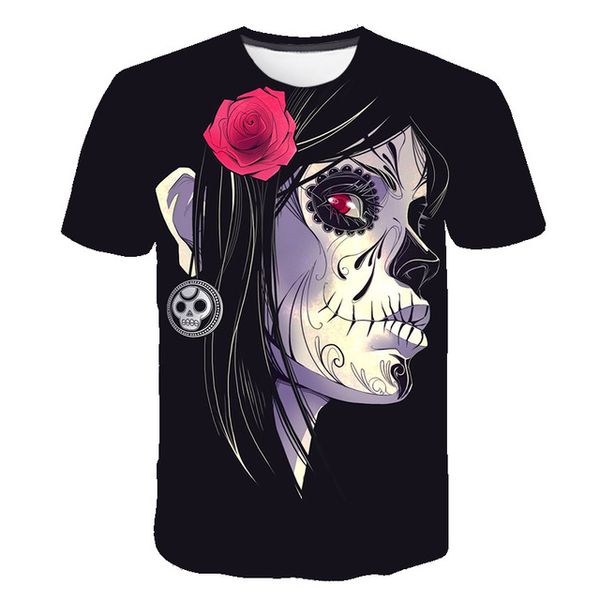 

skull men cosplay colorful summer 3d print shirts hippie funny harajuku men clothing