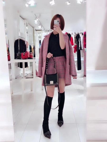 

18 women's wear lapel woolen coat coat 001b83123, Black