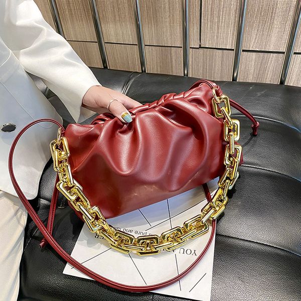 

толстая цепи сумка для женщин 2020 trend малой кожи pu crossbody сумка женщина desinger luxury цепных плеч сумки