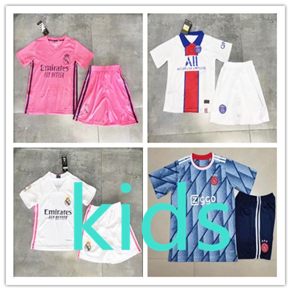 

new kids football kits 20 21 clothing soccer jersey 2020 2021 clothes boys ajax away kit real madrid maillots jerseys maillot player version, Black;yellow