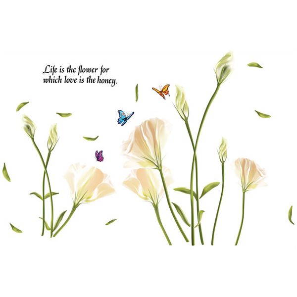 

home decoration sofa wall sticker wild lily flower living room diy multifunction