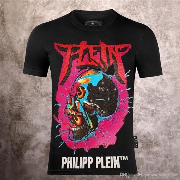 

philip plain brand mens designer t shirts firmata uomo fashion luxury designer t shirt summer homme mens skull tshirt tee 531, White