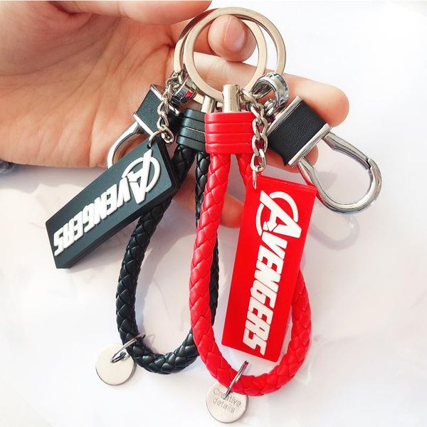 

cgjxscaptain america epoxy keychain avengers 4 iron man spider -man braided rope car soft glue small pendant gift dhl shipping