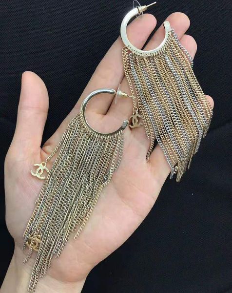 

designer jewelry women earrings long tassel brass earrings women fashion party jewelry ing, Silver