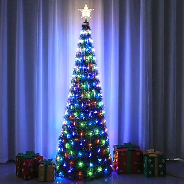 

christmas decorations 1.5m/1.8m tree with led bulbs string fairy lights holiday lighting for garland wedding party decoration