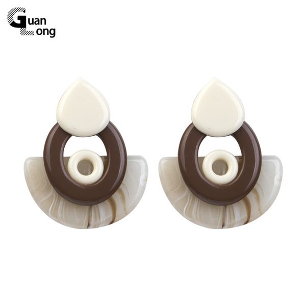 

long acrylic resin fashion dangling drop big earrings women large geometric water drop dangle earring for girls classic jewelry, Silver