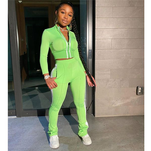 green jogger set womens