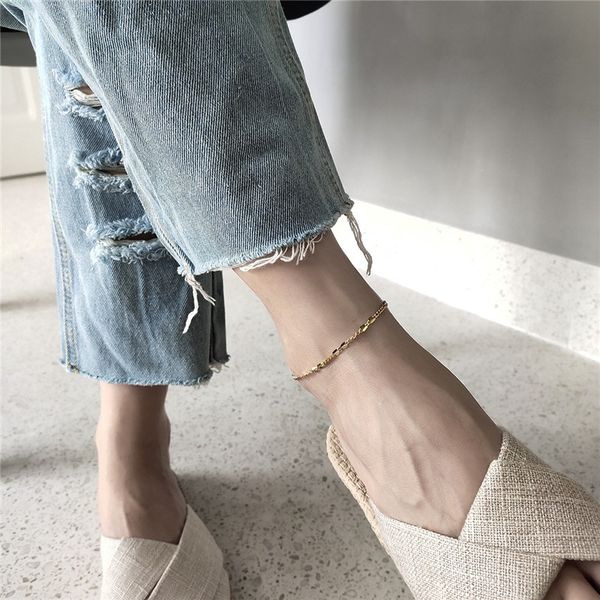 

ruiyi 925 sterling silver korean style girls stylish anklets summer cool women niche beauty feet fine jewelry anklets bracelets, Red;blue