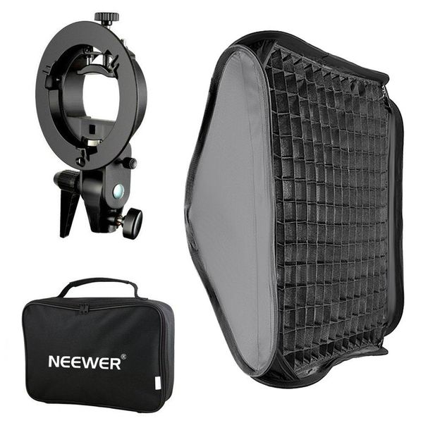 

cgjxsneewer bowens mount softbox with grid and s -type flash bracket for nikon sb -600 /-800 /-900 /-910 /canon 380ex /430ex t191025
