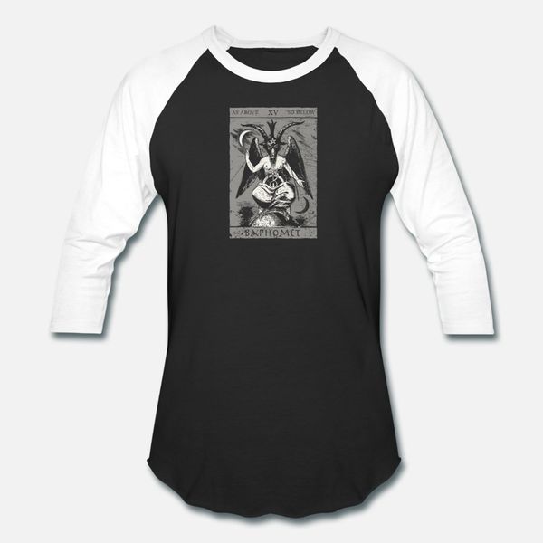 

occult baphomet tarot card satanic devil vintage t shirt men design short sleeve plus size 3xl outfit famous humor summer style shirt