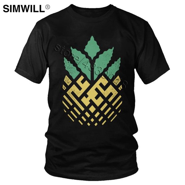 

fashion brand pineapple maze t shirt for men pure cotton fruit t-shirt short sleeves crew neck tees graphic tshirt wholesale
