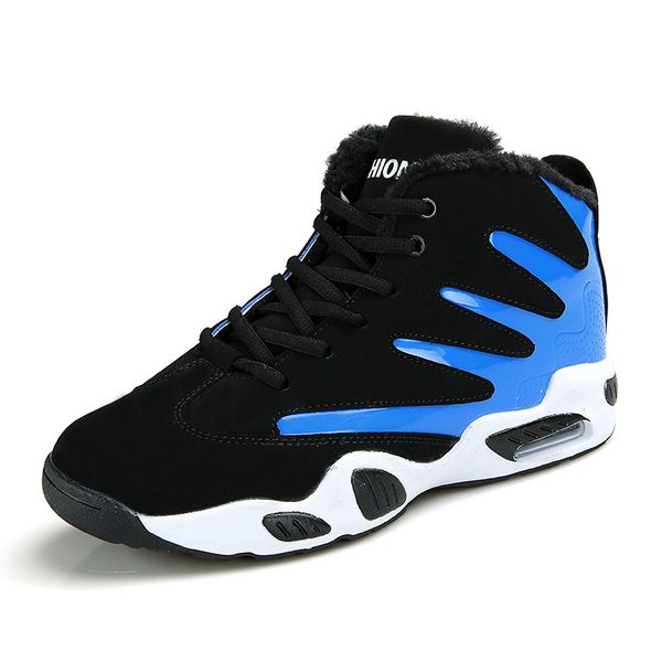 

autumn winter sneakers men high sports trainers shoes for women shoes comfortable casual plus velvet warm sneakers, Black