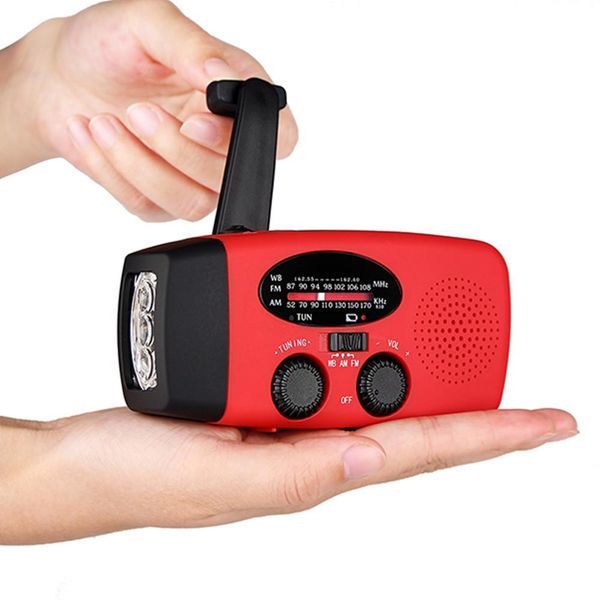 

cgjxs3 in 1 portable solar emergency charger hand crank generator fm /am radio with led flashlight