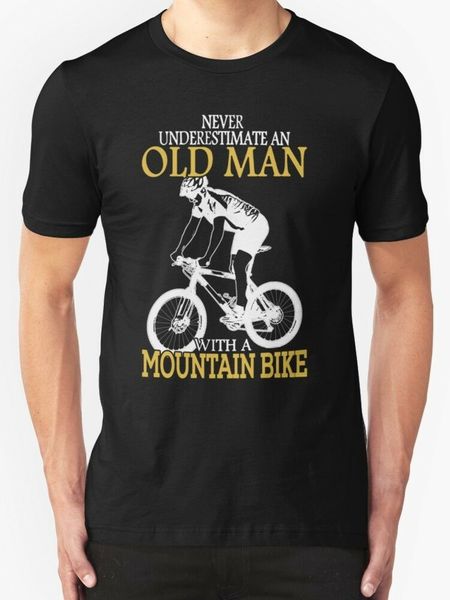 

никогда недооценка старик с горным велосипедом мужской черный 2019 смешной хлопок повседневного top ти печатается tops tee