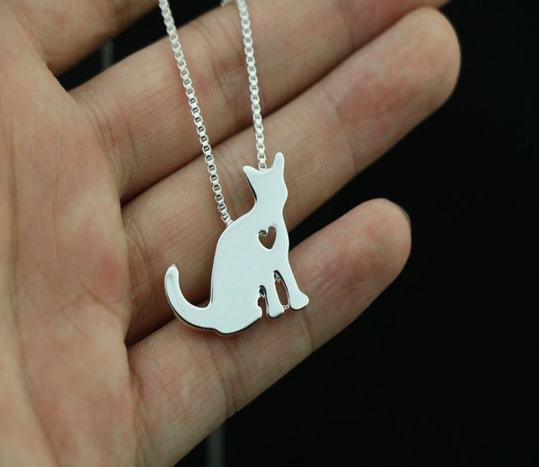 

cat necklace animal pendant cat jewelry for birthday gift pleasantly surprised, Silver