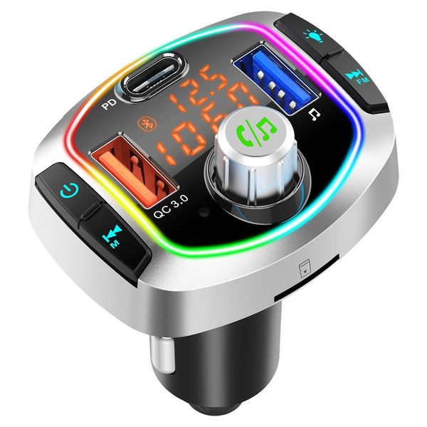 

car bluetooth 5.0 fm transmitter wireless handsaudio receiver auto mp3 player 2.1a dual usb fast charger car accessories