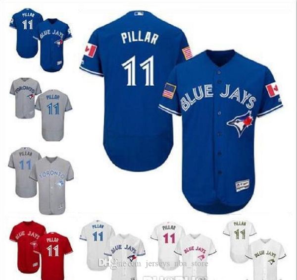 

оптовые мужчины женщины молодежь синий jays джерси # 11 кевин столб 45 франциско liriano главная голубой белый серый бейсбол трикотажные изд, Blue;black