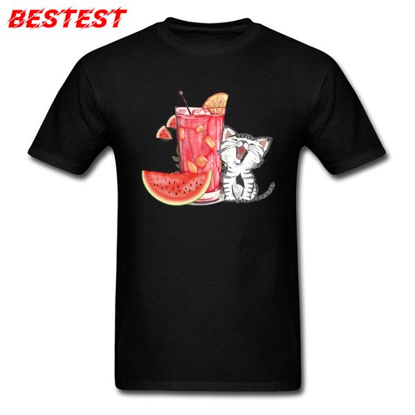 

tshirt персонифицированный мужчины тройники cat pet tops арбуз летняя tshirt плюс размер black футболки xmas gift хлопок одежда kawaii lad