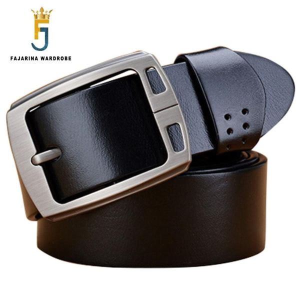 

fajarina quality genuine leather belts retro style mens casual design pin buckle belt for men 3.8cm wide strap male n17fj253, Black;brown